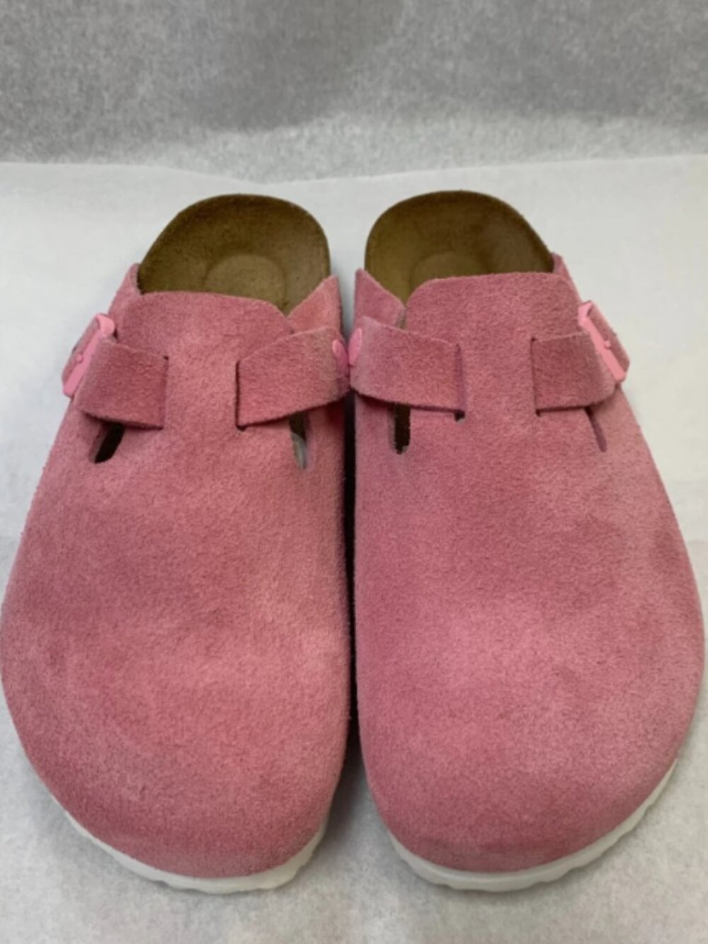 Birkenstock Boston Candy Pink Suede Leather Narrow Width Sandals
